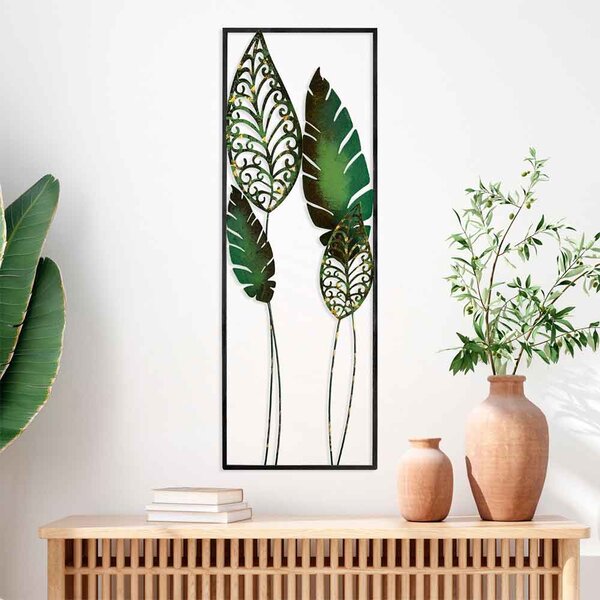 Parklane Metal Argent Leaf Wall Art in Green and Black