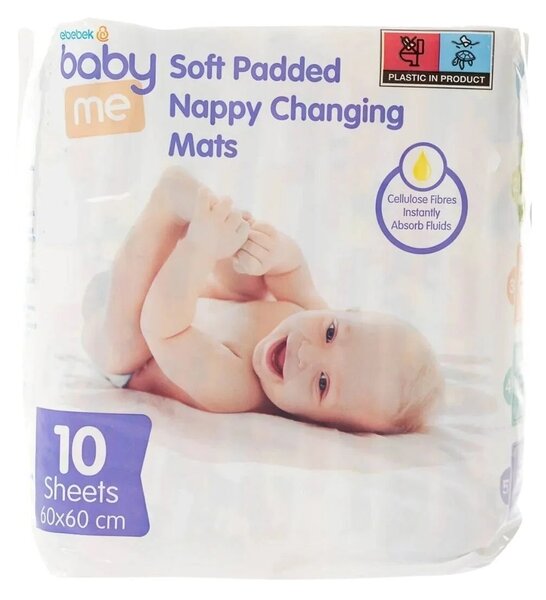 Baby me Soft Padded Changing Mats 60x60cm - 10 pcs