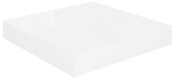 Floating Wall Shelf High Gloss White 23x23.5x3.8 cm MDF