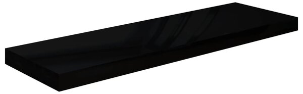 Floating Wall Shelf High Gloss Black 80x23.5x3.8 cm MDF