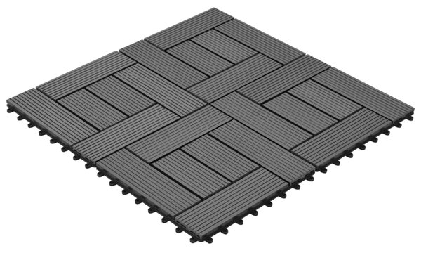 Grey 11 pcs 30 x 30 cm Decking Tiles WPC 1 sqm