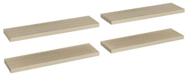 Floating Wall Shelves 4 pcs Oak 90x23.5x3.8 cm MDF