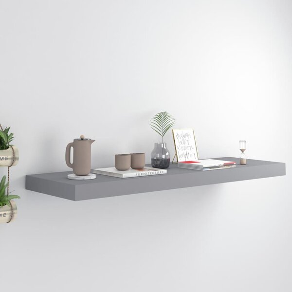 Floating Wall Shelf Grey 80x23.5x3.8 cm MDF