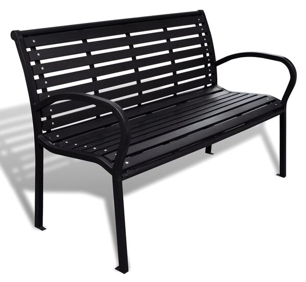 Garden Bench 125 cm Steel and WPC Black