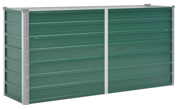 Garden Raised Bed Galvanised Steel 160x40x77 cm Green