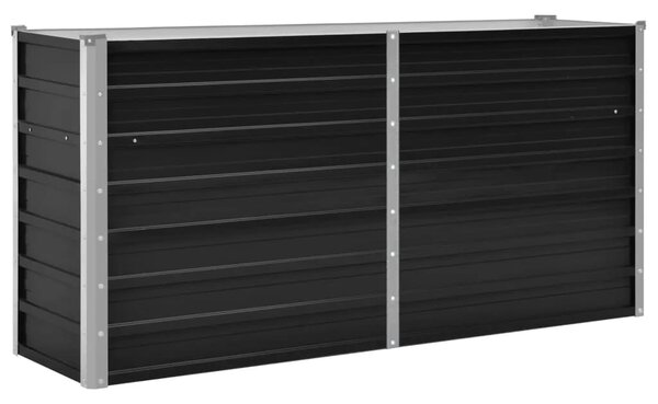 Garden Raised Bed Anthracite 160x40x77 cm Galvanised Steel