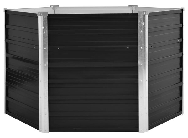 Garden Raised Bed Anthracite 129x129x77 cm Galvanised Steel