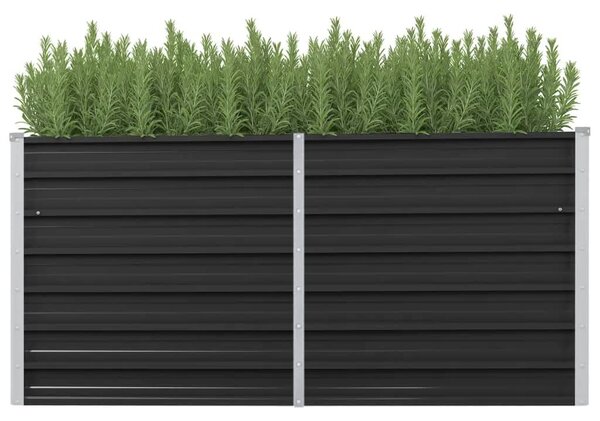 Garden Raised Bed Anthracite 160x40x77 cm Galvanised Steel