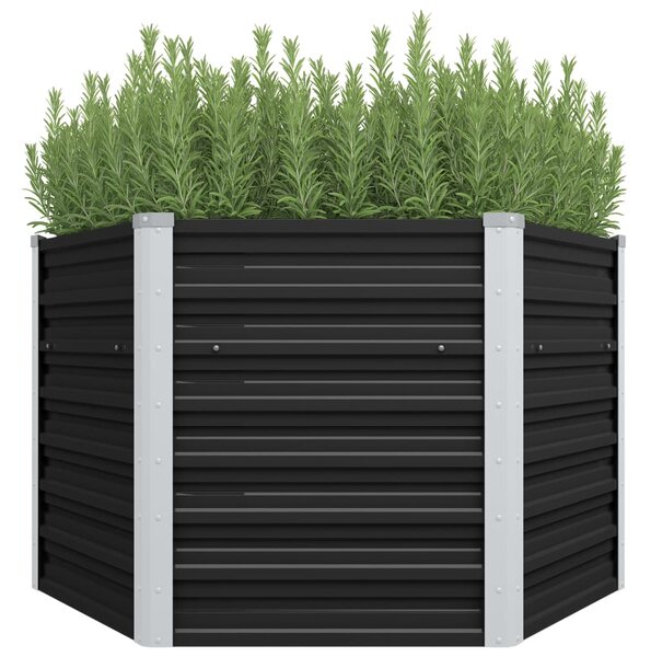 Garden Raised Bed Anthracite 129x129x77 cm Galvanised Steel