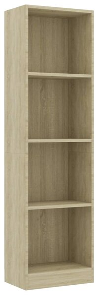 4-Tier Book Cabinet Sonoma Oak 40x24x142 cm Engineered Wood