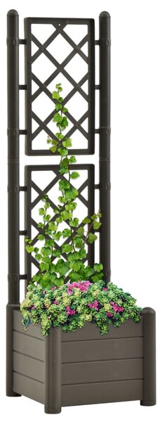 Garden Planter with Trellis 43x43x142 cm PP Anthracite