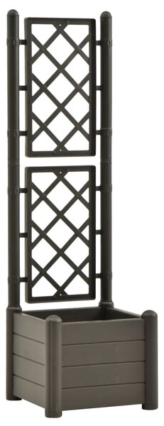 Garden Planter with Trellis 43x43x142 cm PP Anthracite