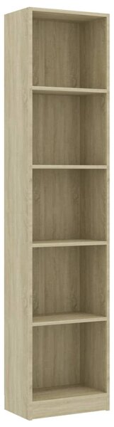 5-Tier Book Cabinet Sonoma Oak 40x24x175 cm Engineered Wood