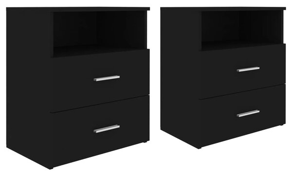 Bed Cabinets 2 pcs Black 50x32x60 cm