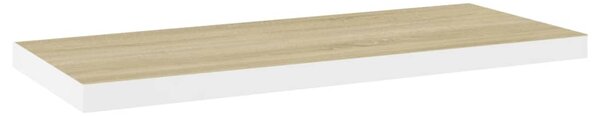 Floating Wall Shelf Oak and White 80x23.5x3.8 cm MDF