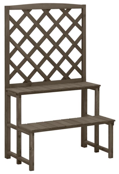 Plant Stand with Trellis Grey 70x42x115 cm Solid Fir Wood