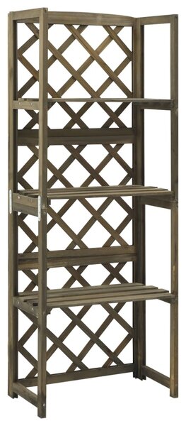 Trellis with Shelves Grey 55x30x140 cm Solid Fir Wood