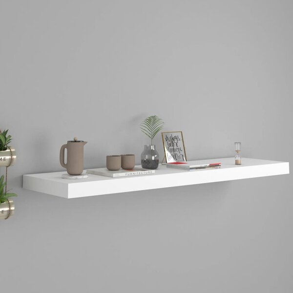 Floating Wall Shelf White 90x23.5x3.8 cm MDF