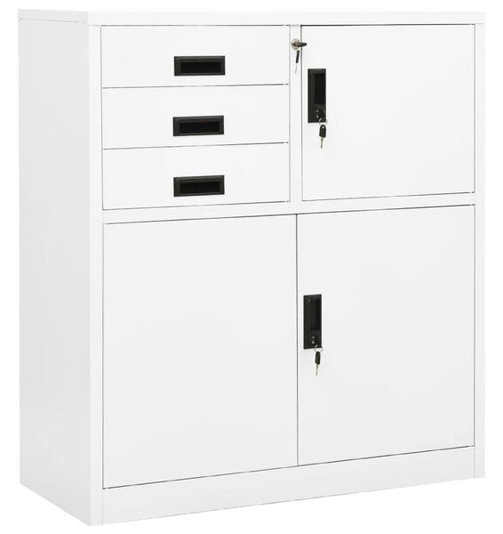 Office Cabinet White 90x40x102 cm Steel