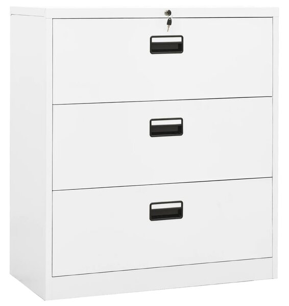 Filing Cabinet White 90x46x103 cm Steel