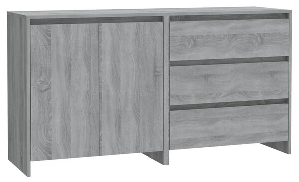 2 Piece Sideboard Grey Sonoma Engineered Wood