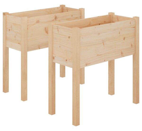 Garden Planters 2 pcs 70x31x70 cm Solid Pinewood