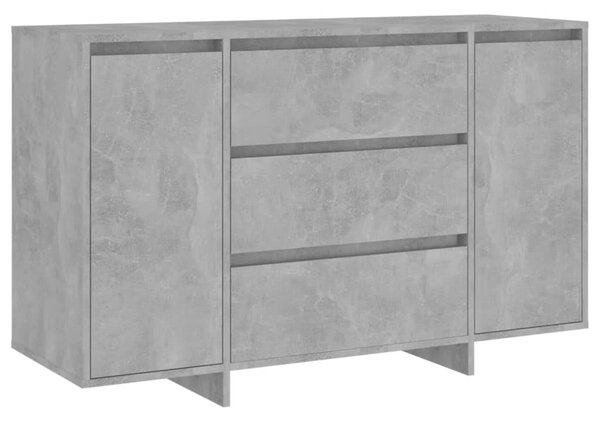 Sideboard with 3 Drawers Concrete Grey 120x41x75 cm Engineered Wood