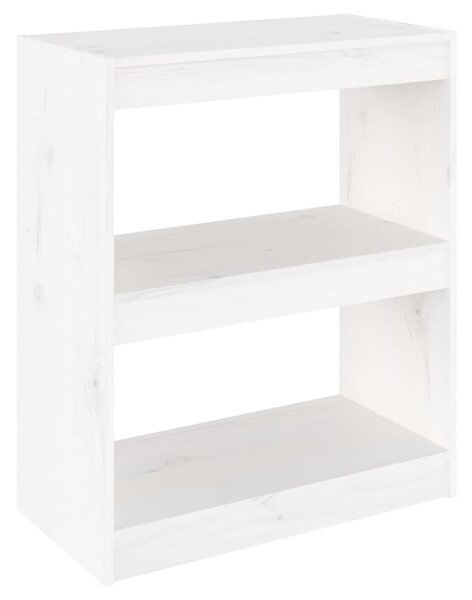 Book Cabinet/Room Divider White 60x30x71.5 cm Solid Wood Pine