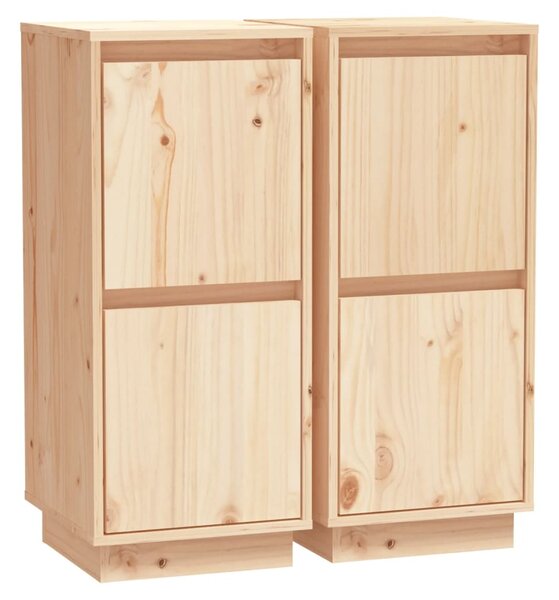 Sideboards 2 pcs 31.5x34x75 cm Solid Wood Pine