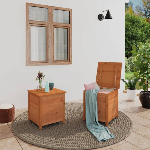 Outdoor Cushion Box Brown 50x50x56 cm Solid Wood Fir