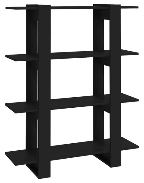 Book Cabinet/Room Divider Black 100x30x123.5 cm