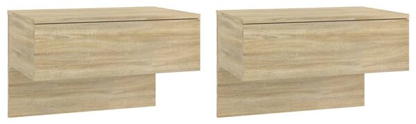 Wall-mounted Bedside Cabinets 2 pcs Sonoma Oak