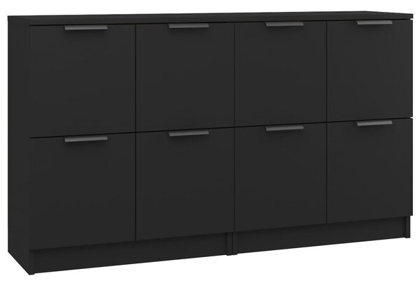 Sideboards 2 pcs Black 60x30x70 cm Engineered Wood