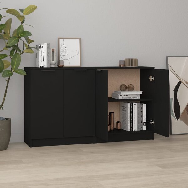 Sideboards 2 pcs Black 60x30x70 cm Engineered Wood