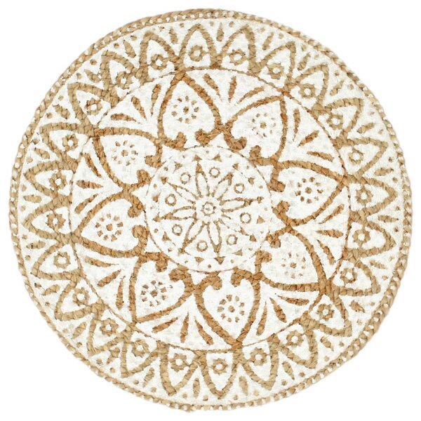 Placemats 4 pcs White 38 cm Round Jute