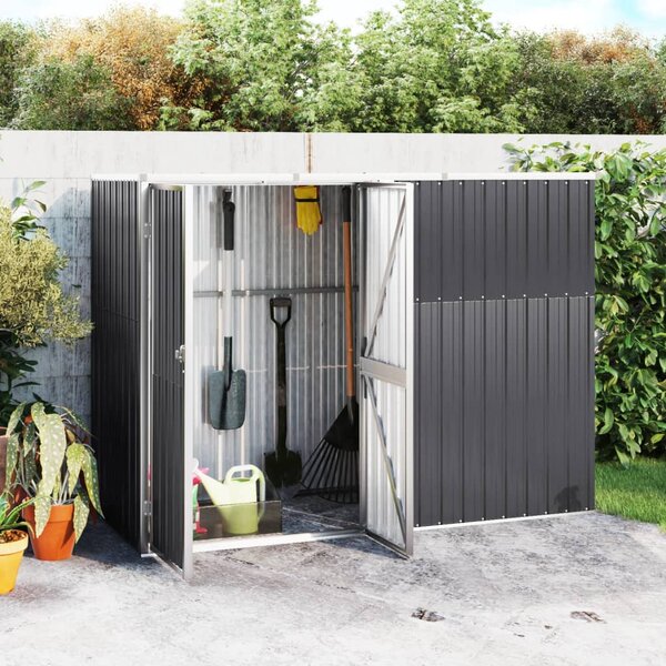 Garden Tool Shed Anthracite 225x89x161 cm Galvanised Steel