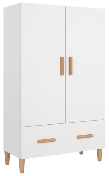 Highboard High Gloss White 70x31x115 cm Engineered Wood