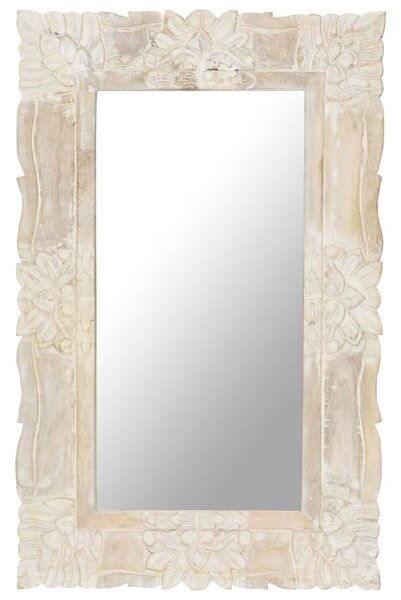 Mirror White 80x50 cm Solid Mango Wood