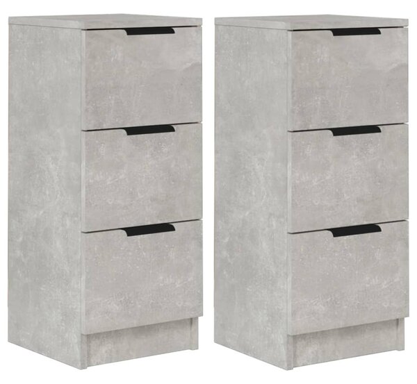 Sideboards 2 pcs Concrete Grey 30x30x70 cm Engineered Wood