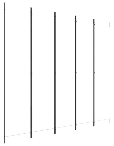 5-Panel Room Divider White 250x220 cm Fabric