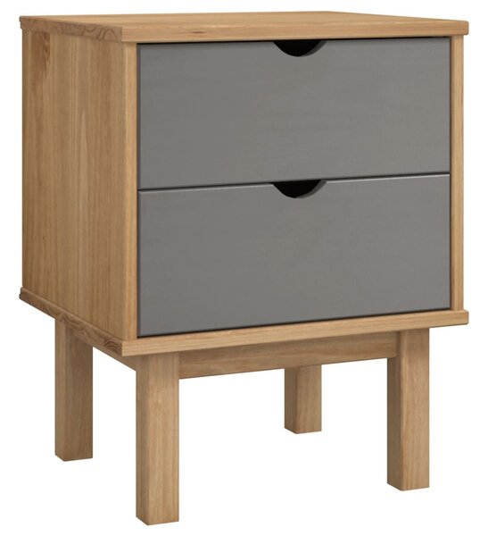 Bedside Cabinet OTTA Brown&Grey 45x39x57 cm Solid Wood Pine