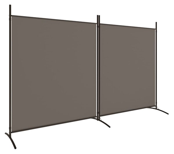 2-Panel Room Divider Anthracite 348x180 cm Fabric