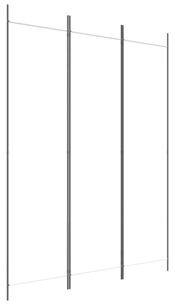 3-Panel Room Divider White 150x200 cm Fabric