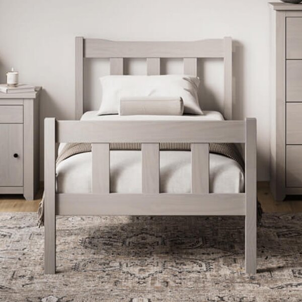 Hepworth Wooden Single Bed In Grey
