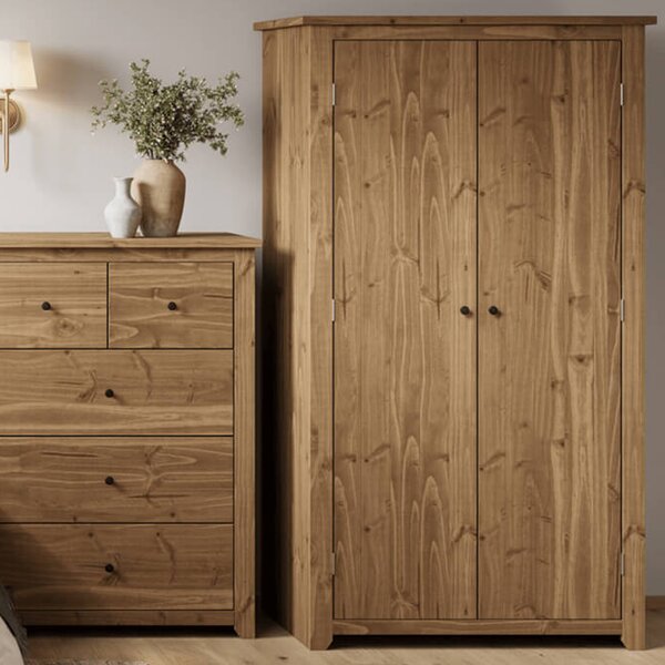 Hepworth Wooden Wardrobe With 2 Doors In Oak