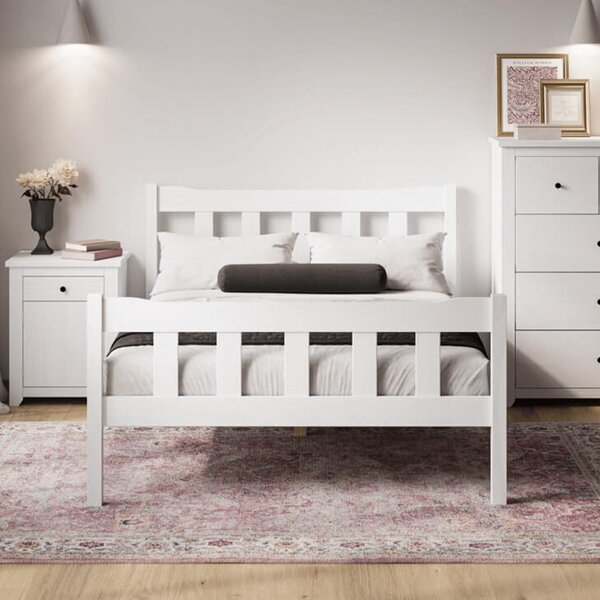 Hepworth Wooden Double Bed In White