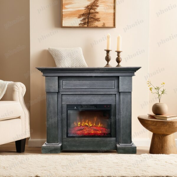 Free Standing Electric Fires ElectricSun MONTENEGRO Gray, with Sound Effect, 3 Colour, with APP, W127xH107cm