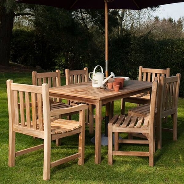 Bella Wooden Rectangular Dining Table With 6 Chairs In Natural