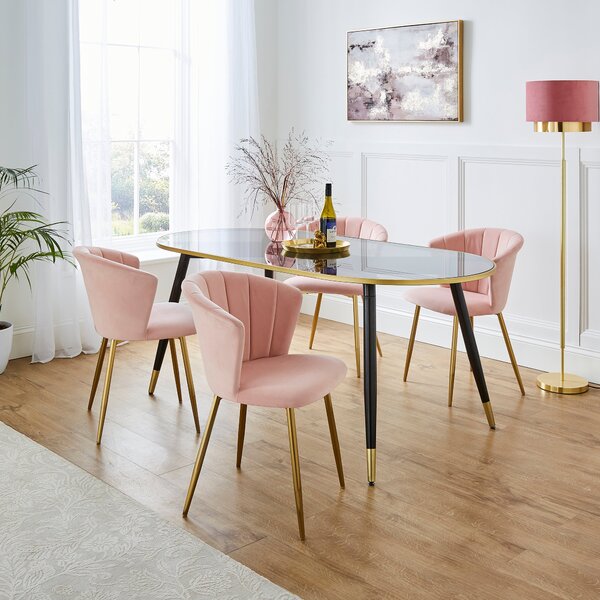 Kendall Dining Chair, Velvet Blush