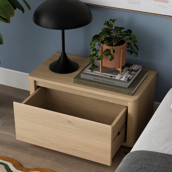 Malik Wide 1 Drawer Bedside Table